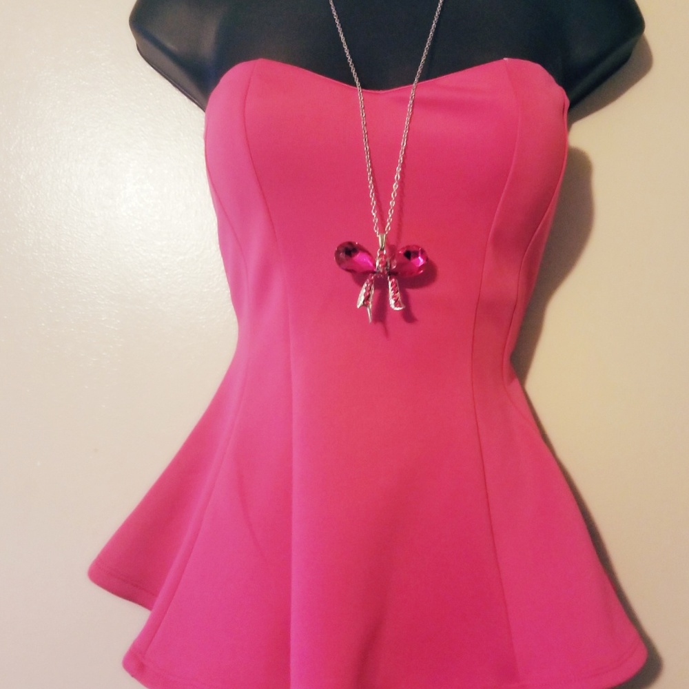 Womens Pink Tube Top Shirt by Love J Size Medium